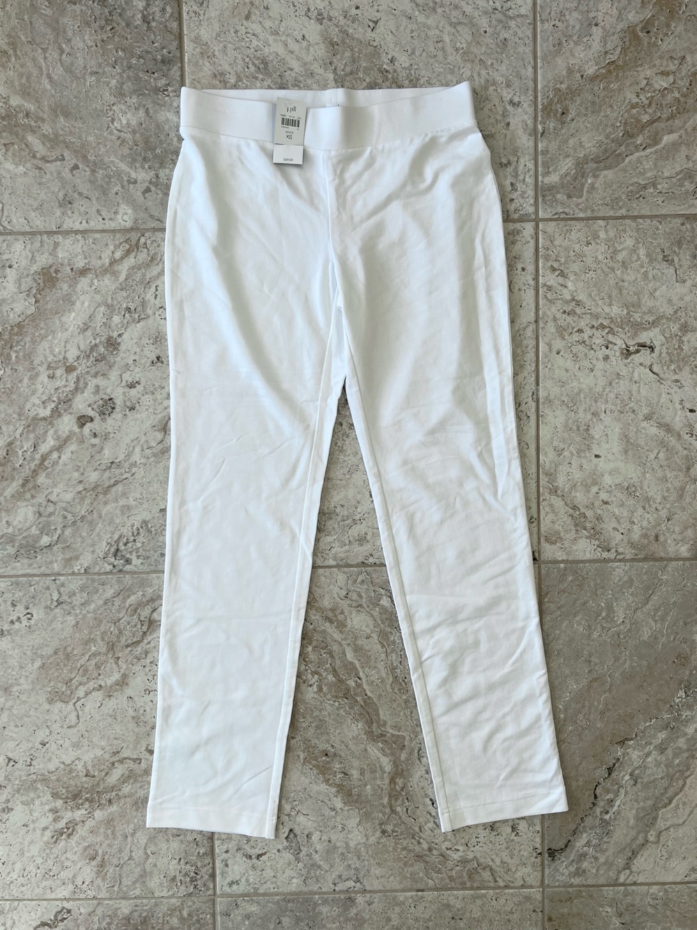 J. Jill NWT Pure Jill Slim-Leg Straight Leg Smooth-Fit Blend Pants in White, XS